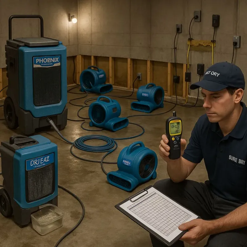 Structural Drying and Dehumidification process in Nashville, MI